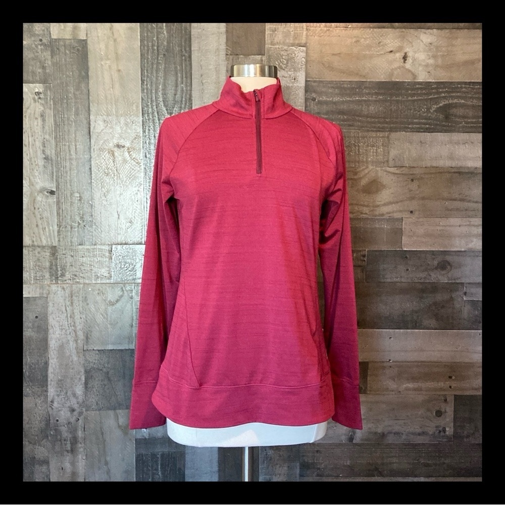Reebok half zip pull over sweater large cranberry athletic activewear outdoor